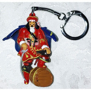 Vintage Captain Morgan Rum Pirate Key Chain Purse-Laptop Bag-Backpack Clip-2 in